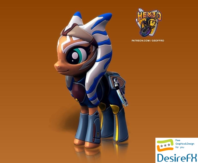 Download Hex3D - Ahsoka Pony 3D Print - DesireFX.COM