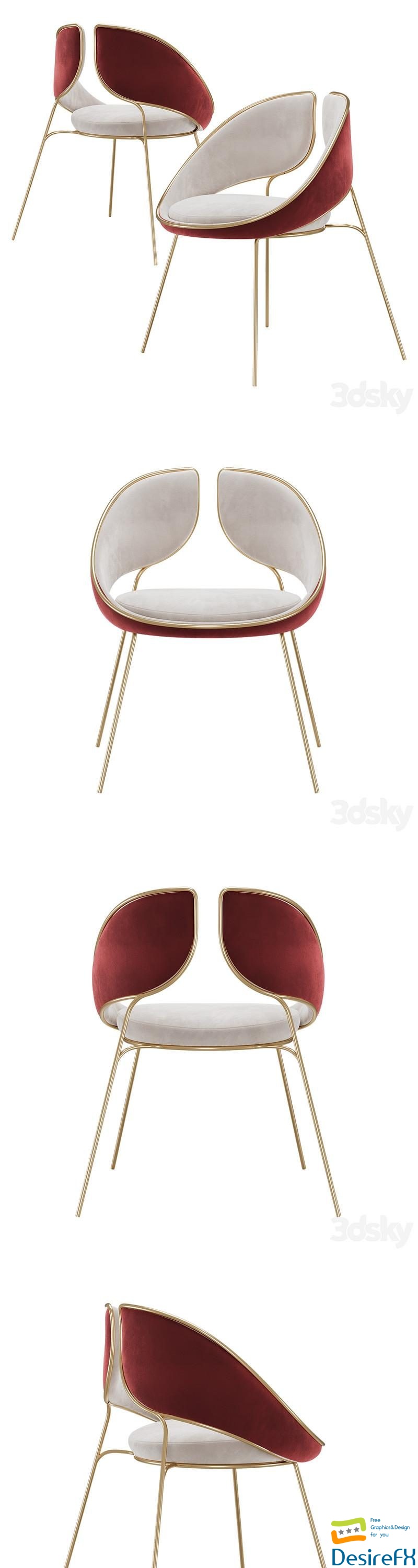 Hyoku Dining Chair 3D Model