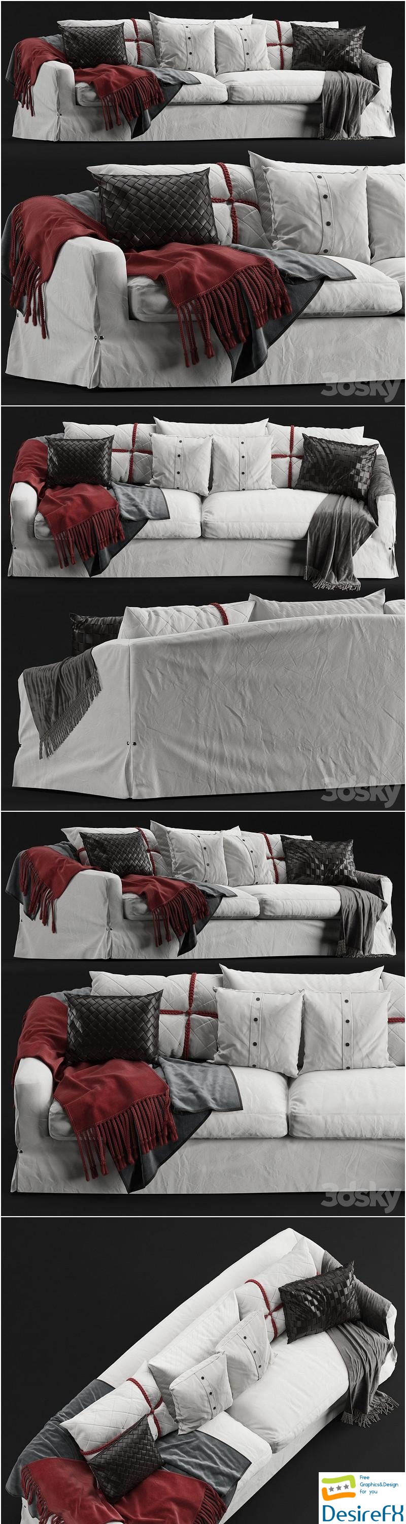 Roche Bobois sofa Fayence 3D Model