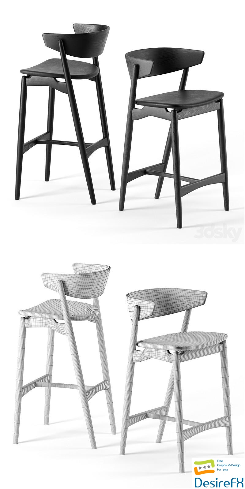 SIBAST 7 bar stool 3D Model
