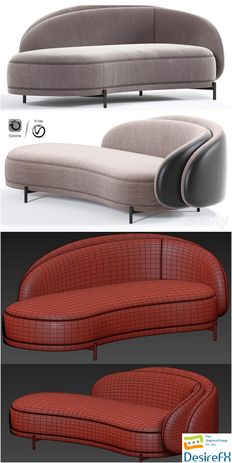 Studio Paolo Ferrari Layered Sofa 3D Model
