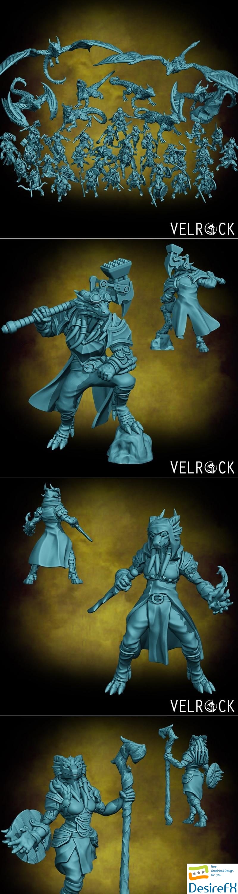 Velrock Art Miniatures - Company of Dragons Pack 3D Print