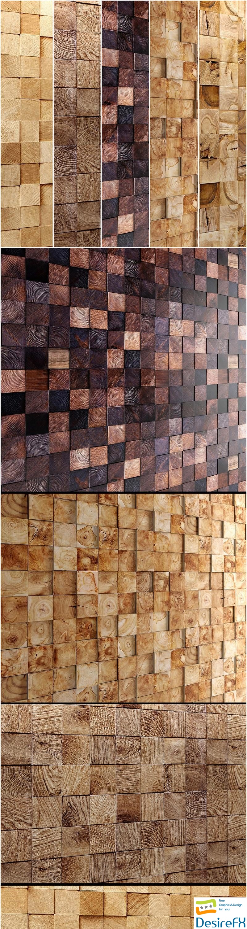 Wooden mosaic, Collection, decor for walls, panels, eco style, natural decor, design 3D Model