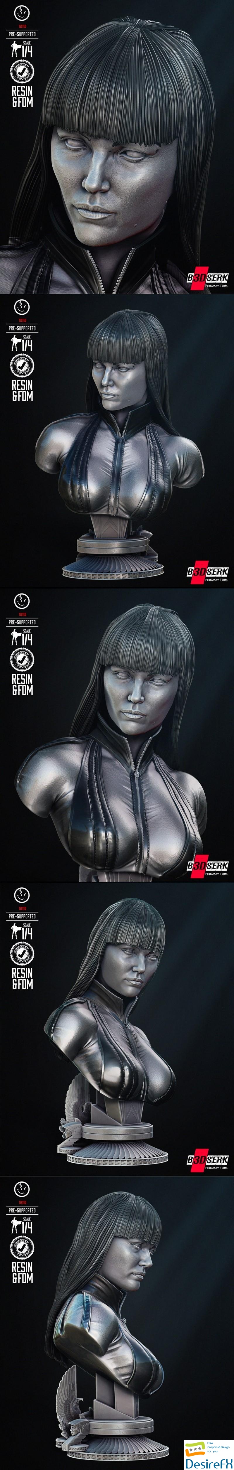 Download B3DSERK - Silk Spectre Bust Portrait 3D Print - DesireFX.COM