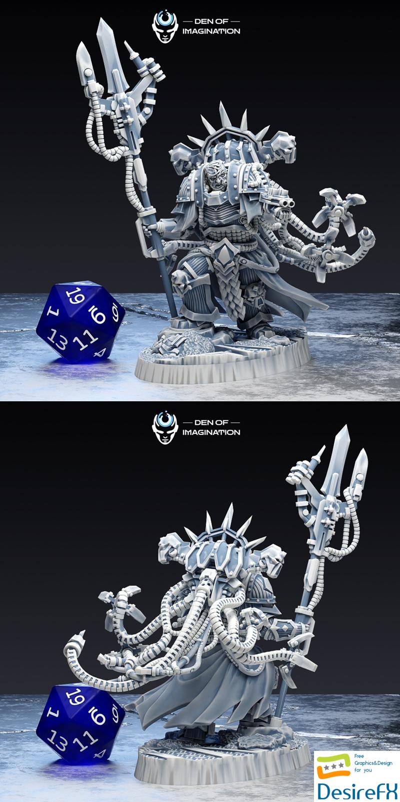 Chaos Lord Mechanic Solo With Base - Void Blessed 3D Print