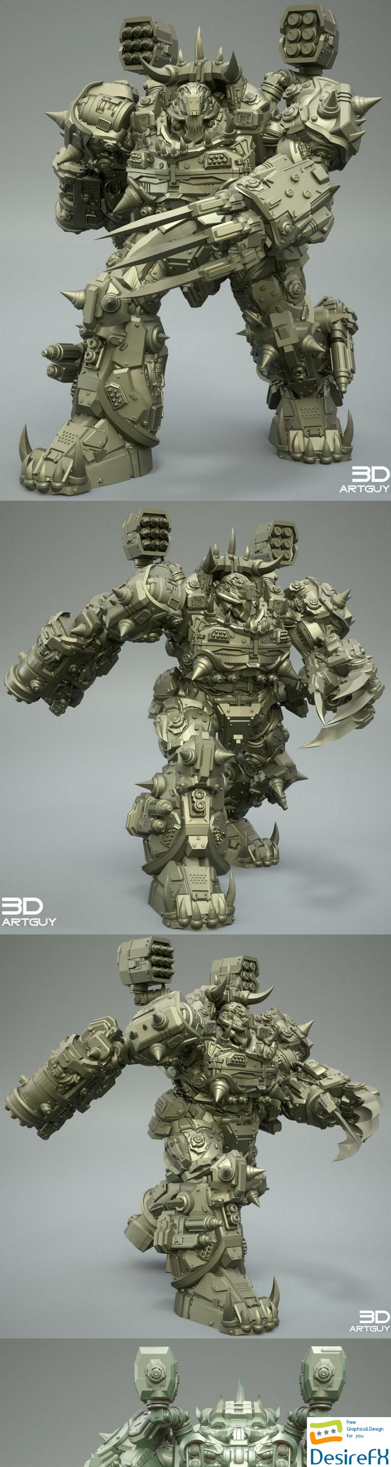Orc Warmachine Meele Pose - 3D Print