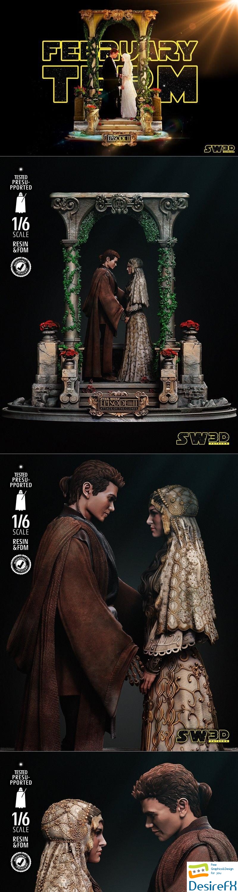 Star Wars - Anakin and Padme Diorama 3D Print