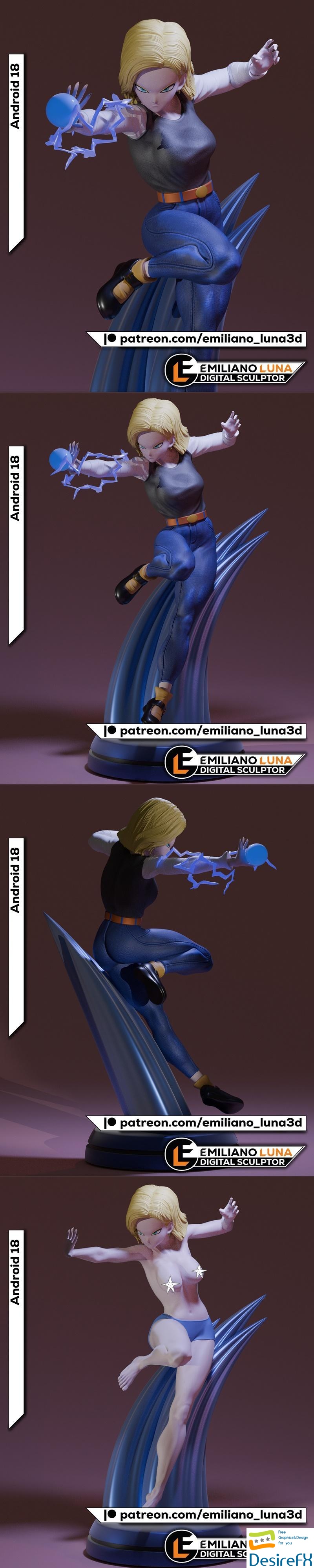 Android 18 by Emiliano Luna3d 3D Print