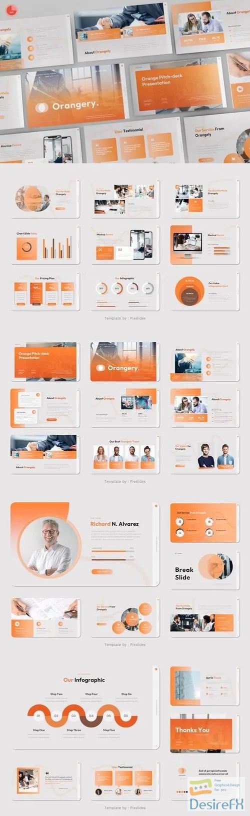 Orange Pitch Deck Multipurpose PowerPoint