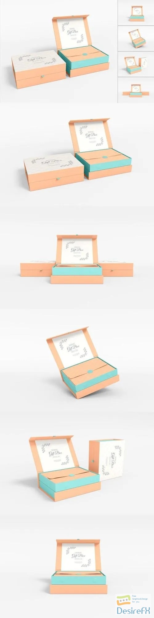 Paper Gift Box Branding Mockup Set