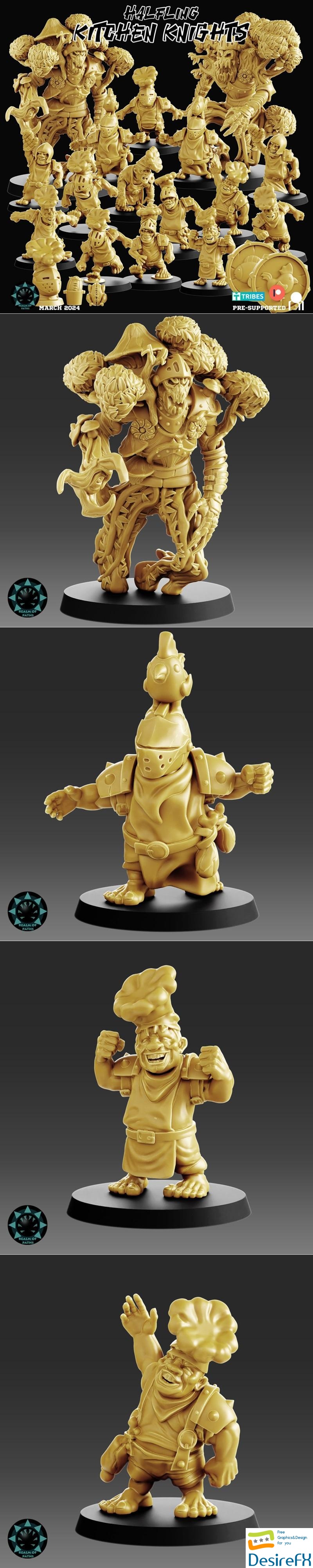 Realm of Paths - HALFLINGS - Kitchen Knights 3D Print