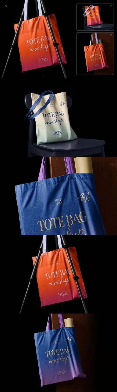 Tote bag mockups - Studio series