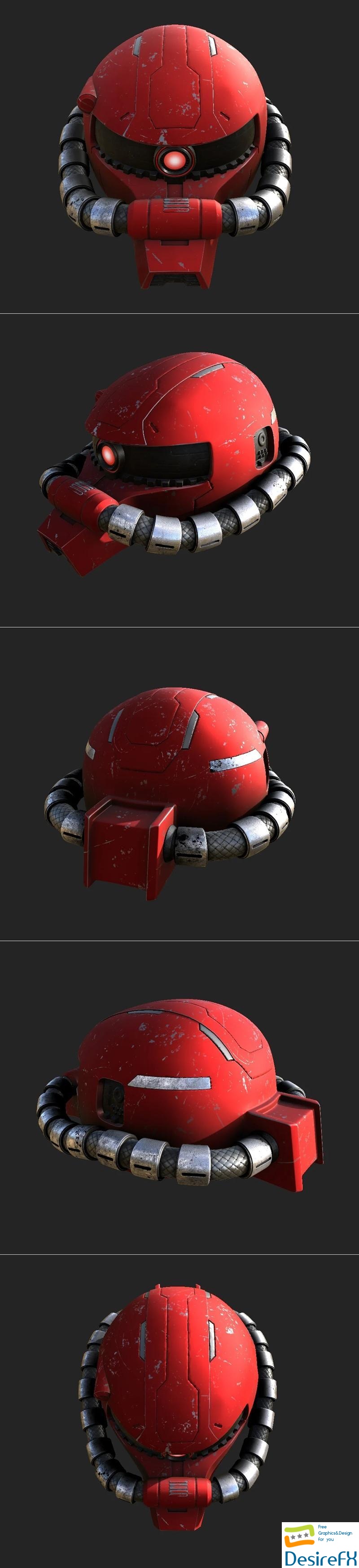 Zaku Helmet 3D Print