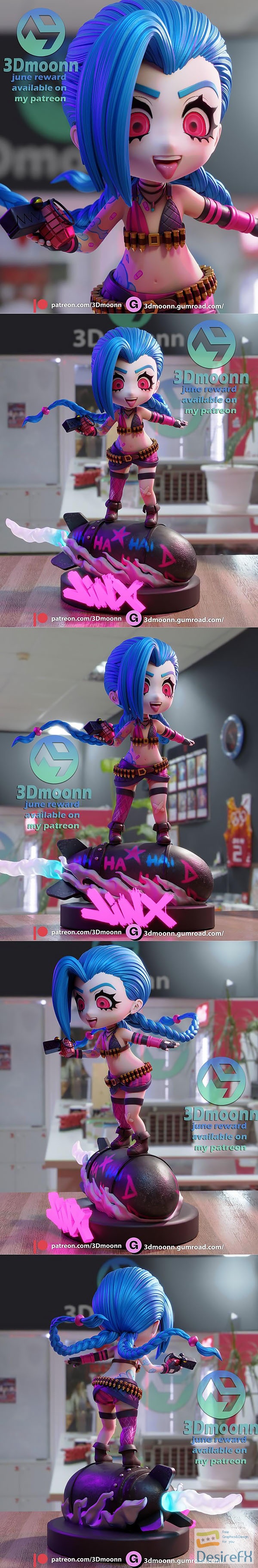 3Dmoonn – Jinx Chibi – 3D Print