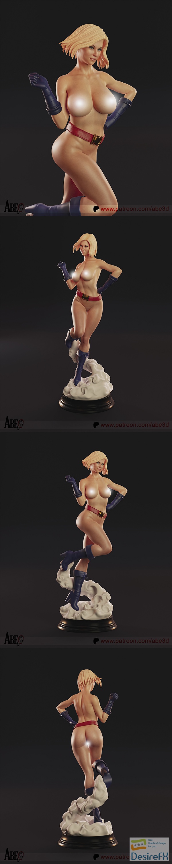 Abe3D – Powergirl NSFW Version – 3D Print