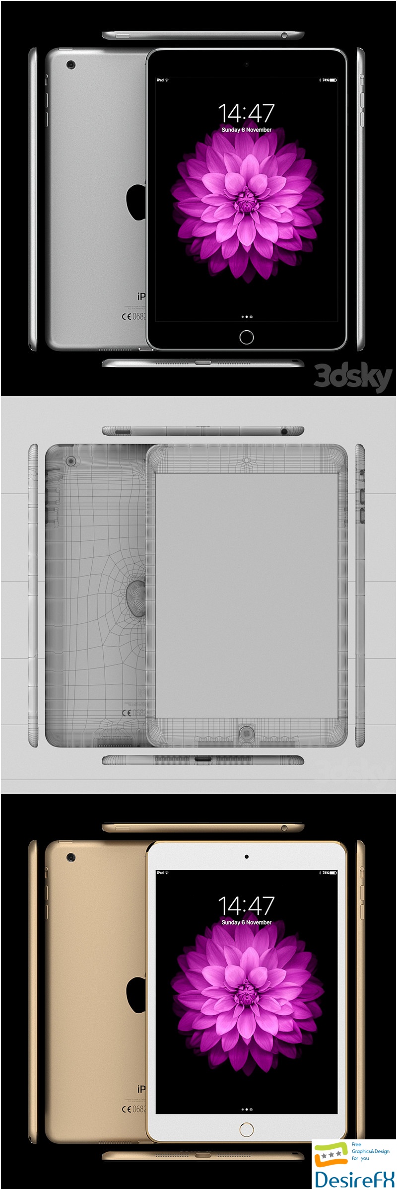 Apple iPad mini 3D Model