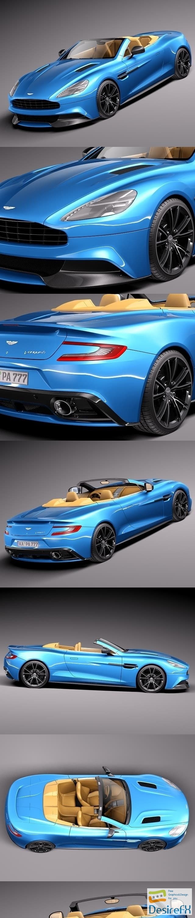 Aston Martin Vanquish Volante 2014 3D Model