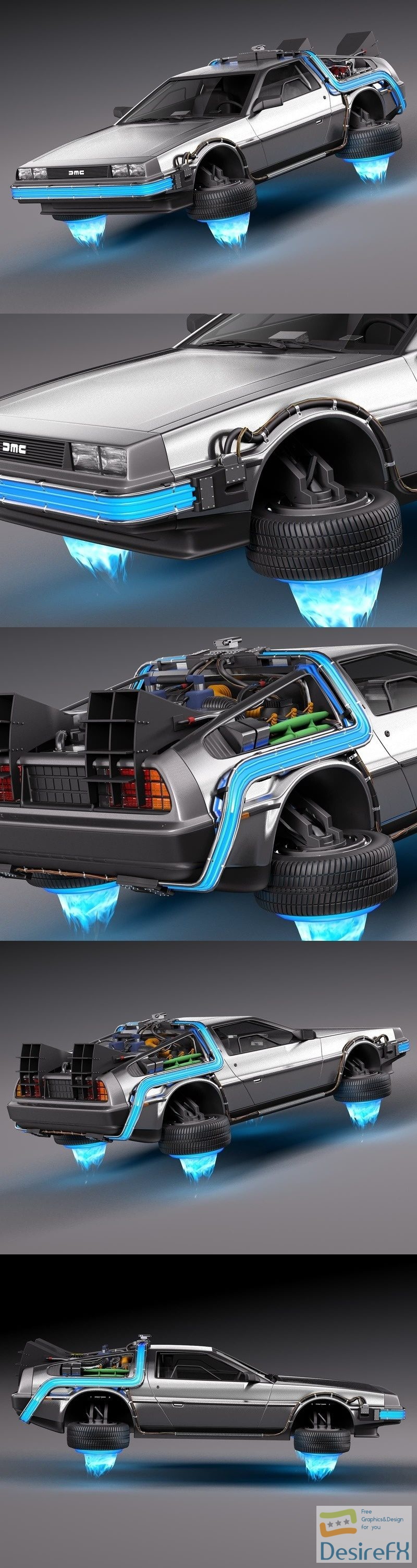 Back To The Future 2 DeLorean 3D Model