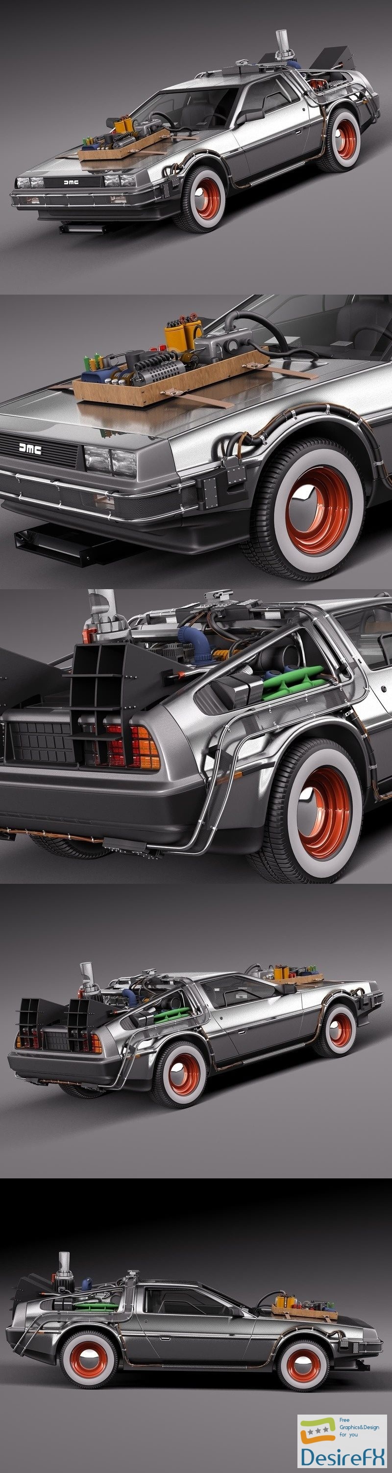 Back To The Future 3 DeLorean 3D Model