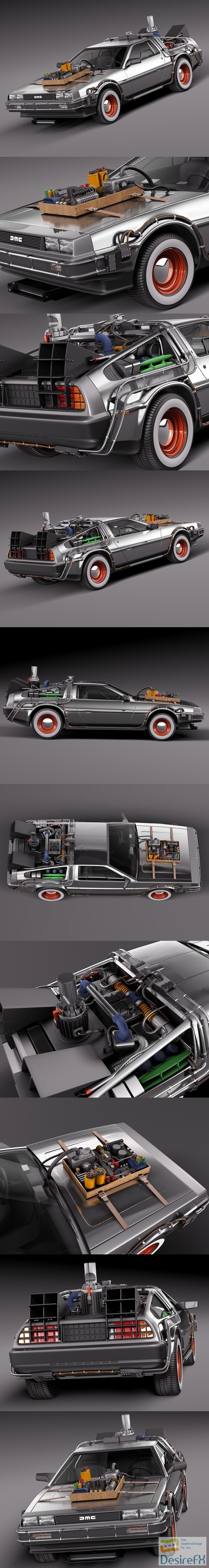 Back To The Future 3 DeLorean 3D Model
