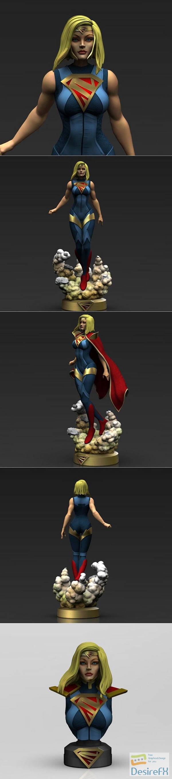CG Pyro Digital Artist – Supergirl from Injustice Superman of DC Comics – 3D Print