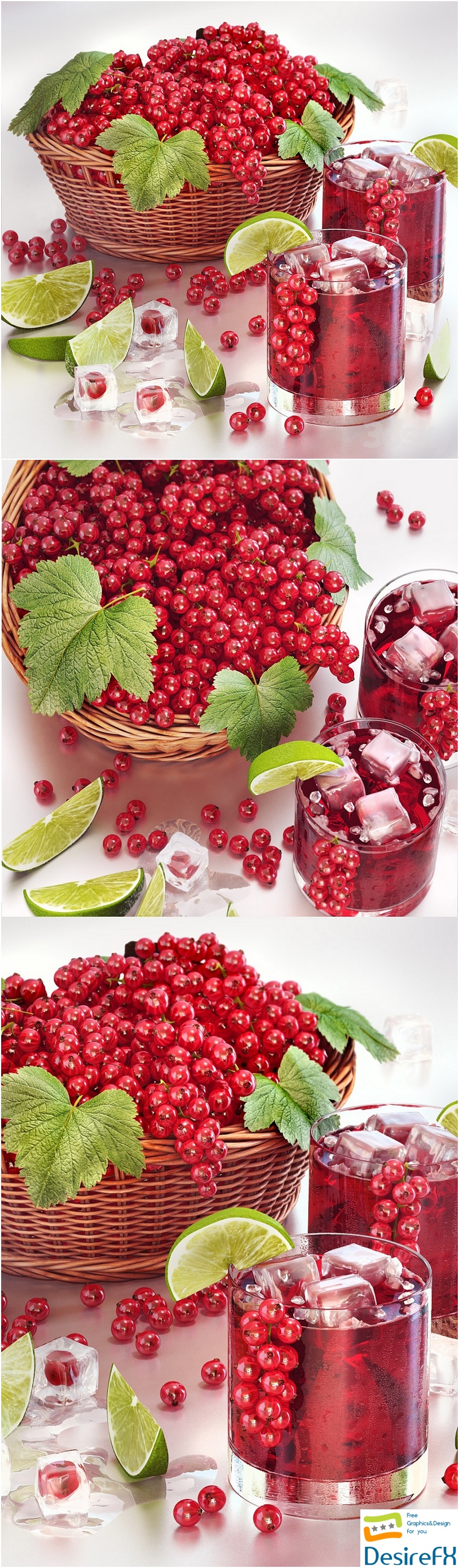 Currant juice with berries 3D Model