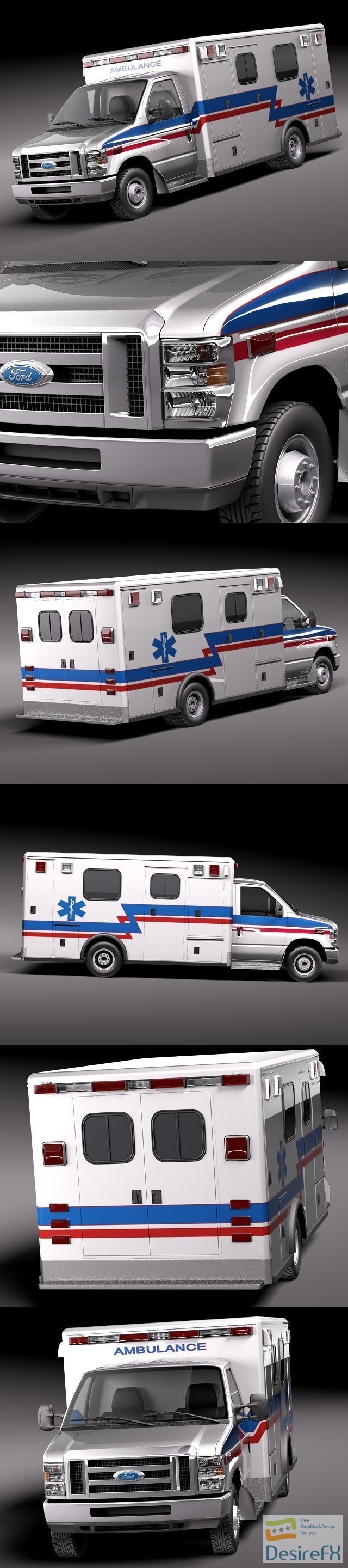 Ford E-450 Ambulance 2011 3D Model