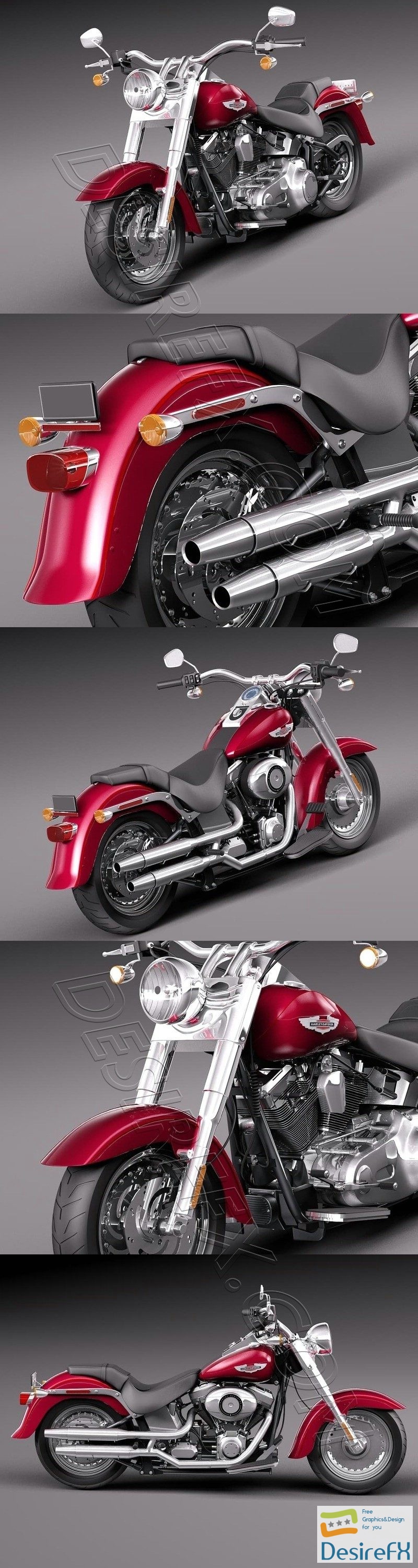 Harley-Davidson Fat Boy 2015 3D Model