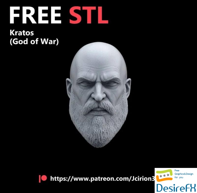 Kratos Head Marvel Legends 3D Print
