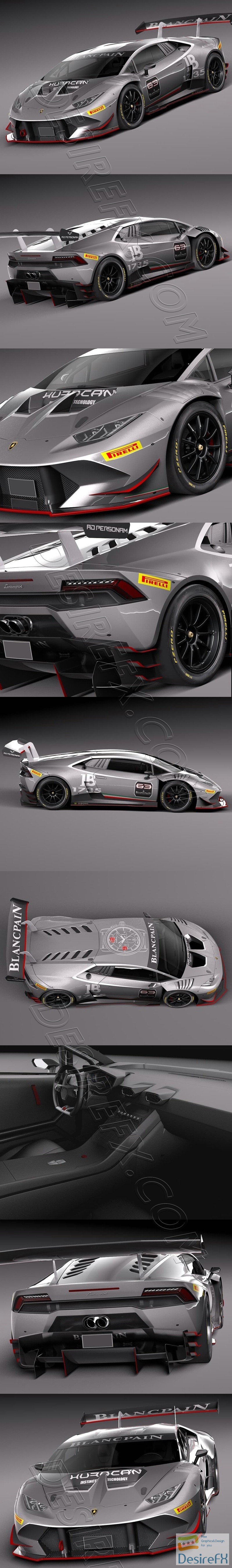 Lamborghini Huracan LP620-2 Super Trofeo 2015 3D Model