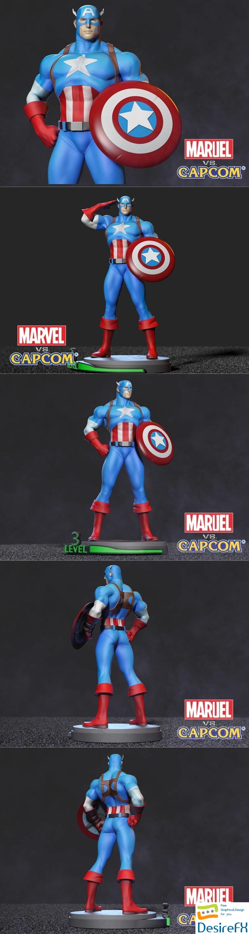Marvel vs Capom Capitan America 3D Print