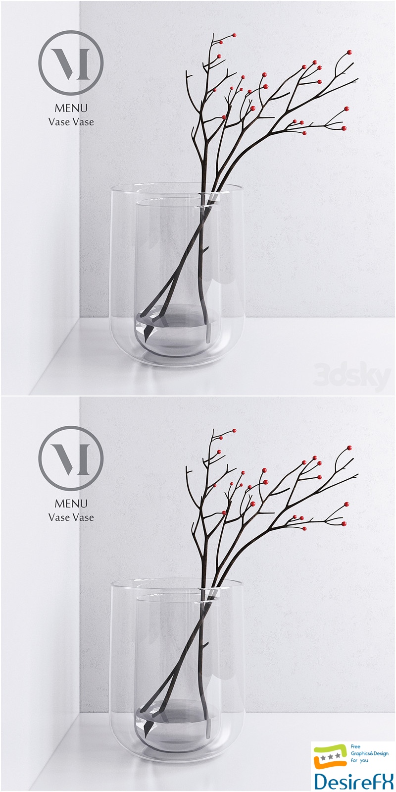 Menu Vase Vase by Norm 3D Model