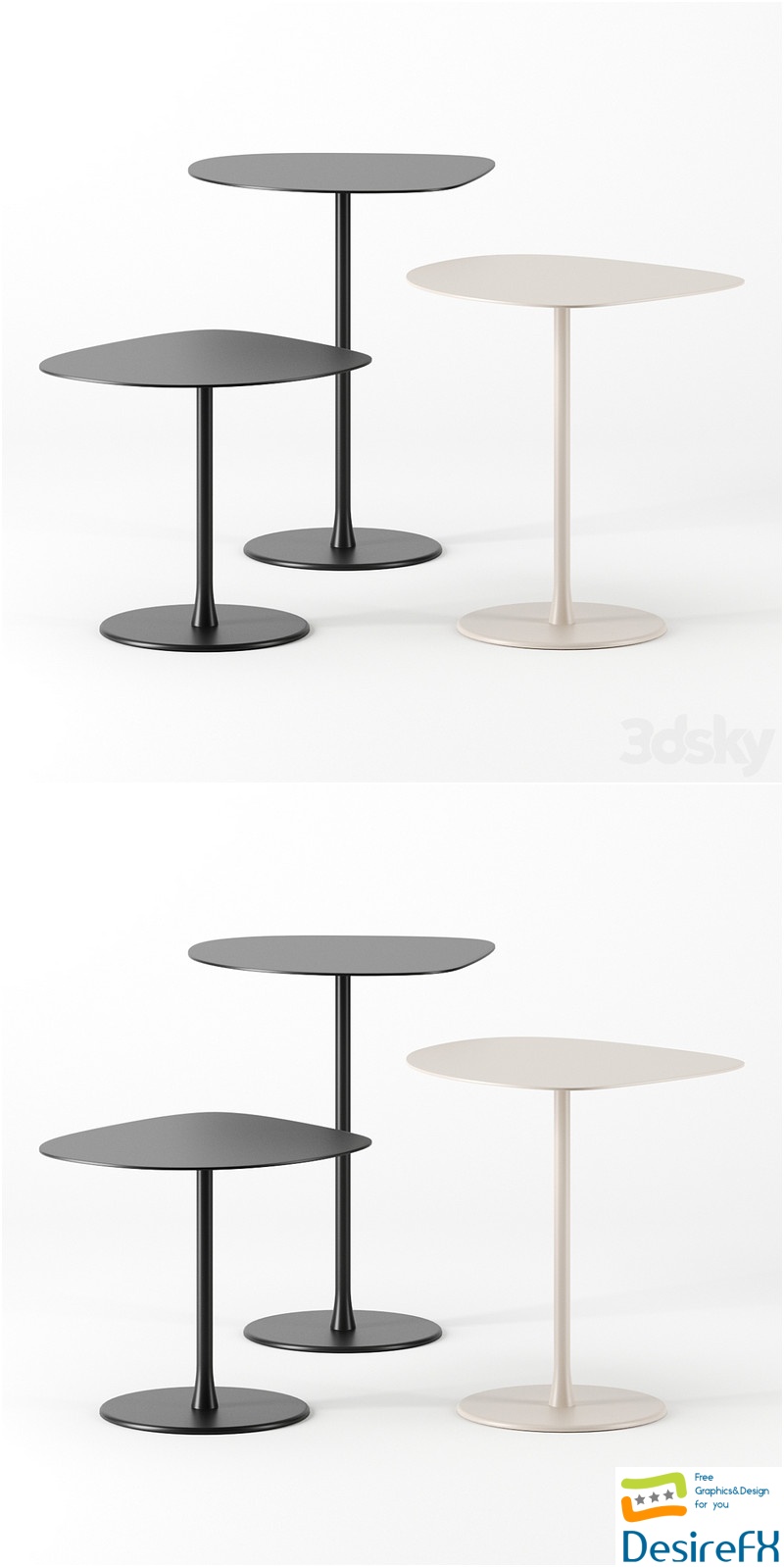 Mixit side tables by Desalto 3D Model
