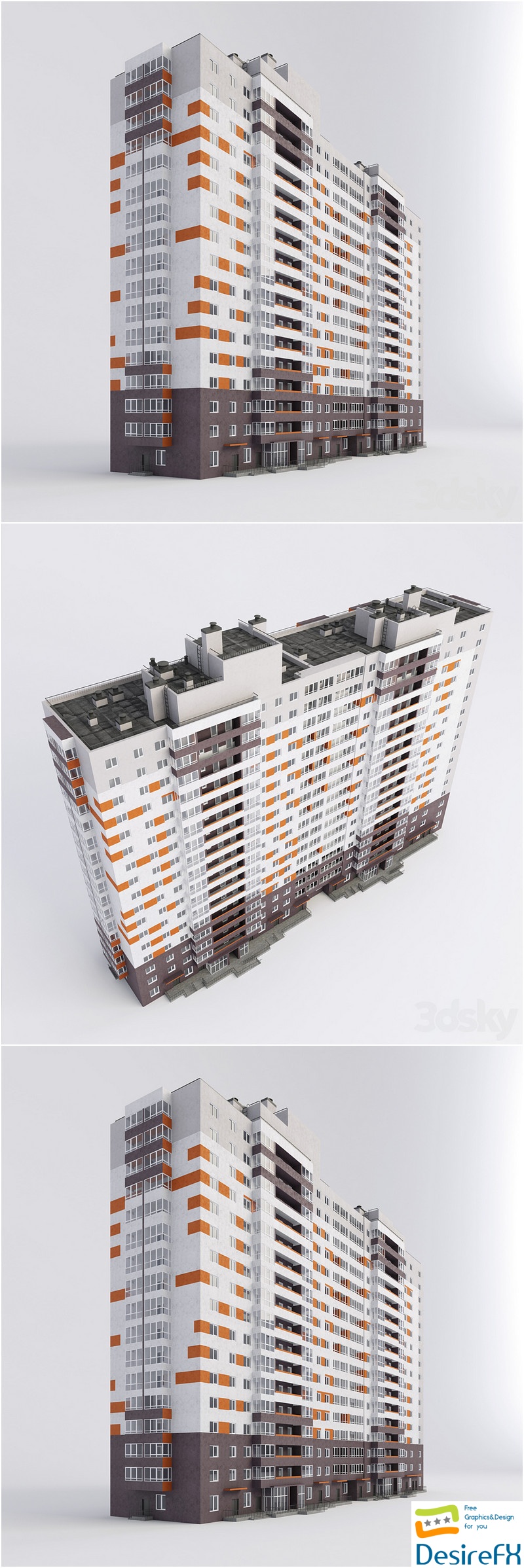 Multi-storey building 3D Model
