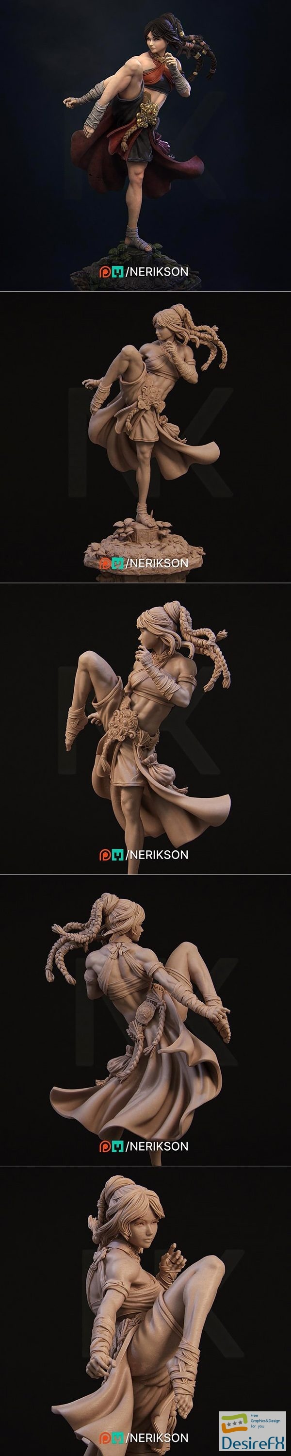Nerikson – Jingwei the Monk Pose 01 – 3D Print