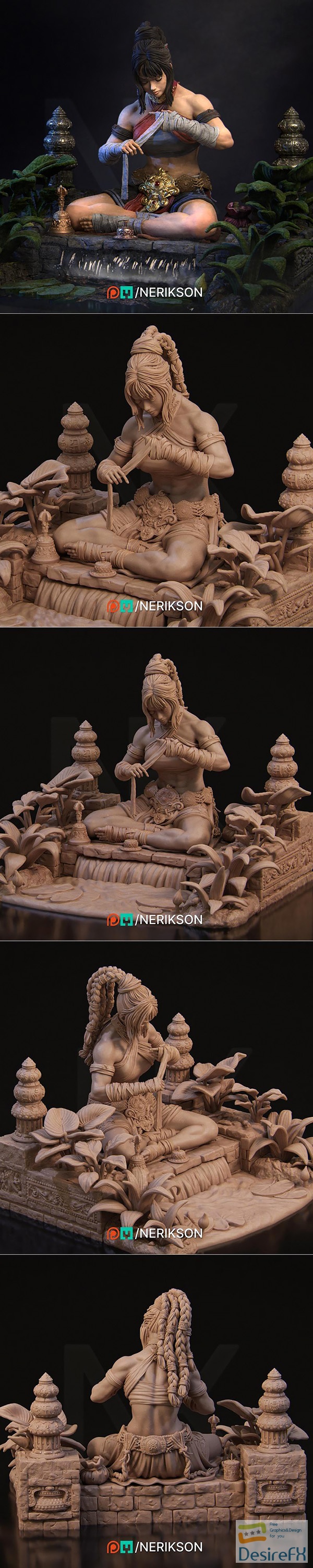 Nerikson – Jingwei the Monk Pose 02 – 3D Print