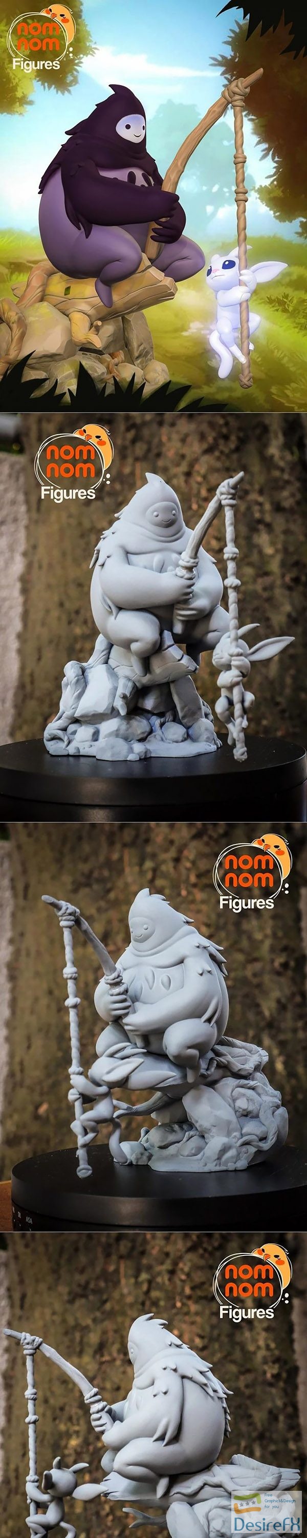 Nomnom Figures – Ori and Naru – Ori and the Blind Forest – 3D Print