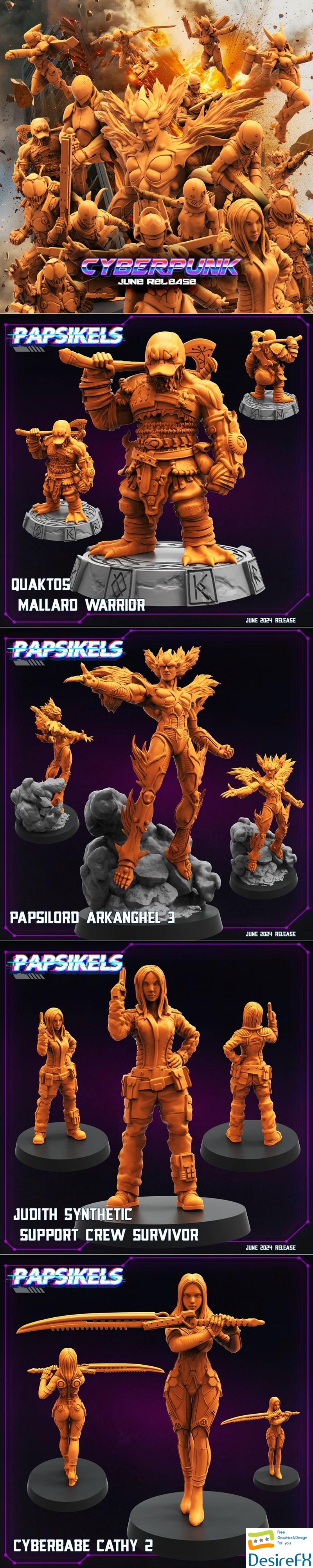 Papsikels Miniatures - Cyberpunk June 2024 3D Print