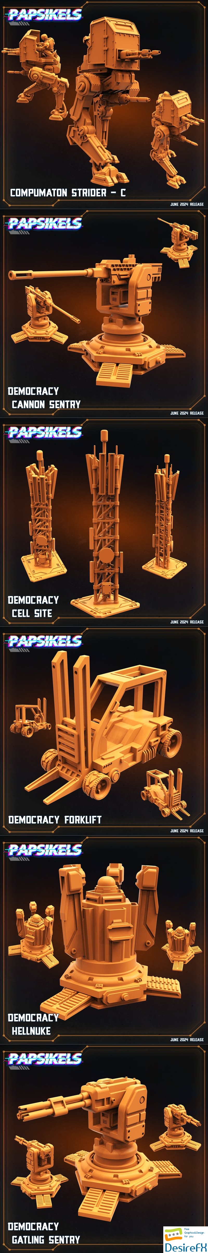 Papsikels Miniatures - Sci-Fi June 2024 3D Print