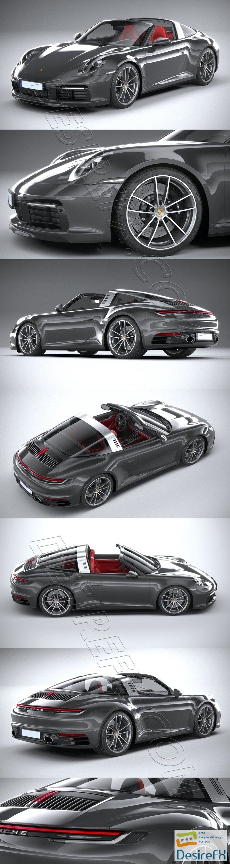 Porsche 911 Targa 4S 2021 3D Model