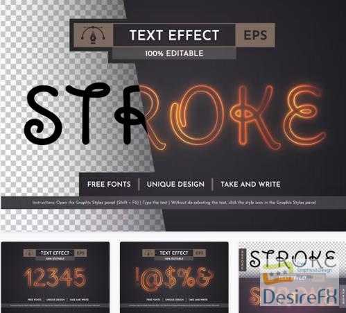 Shine Stroke Editable Text Effect - 278451321