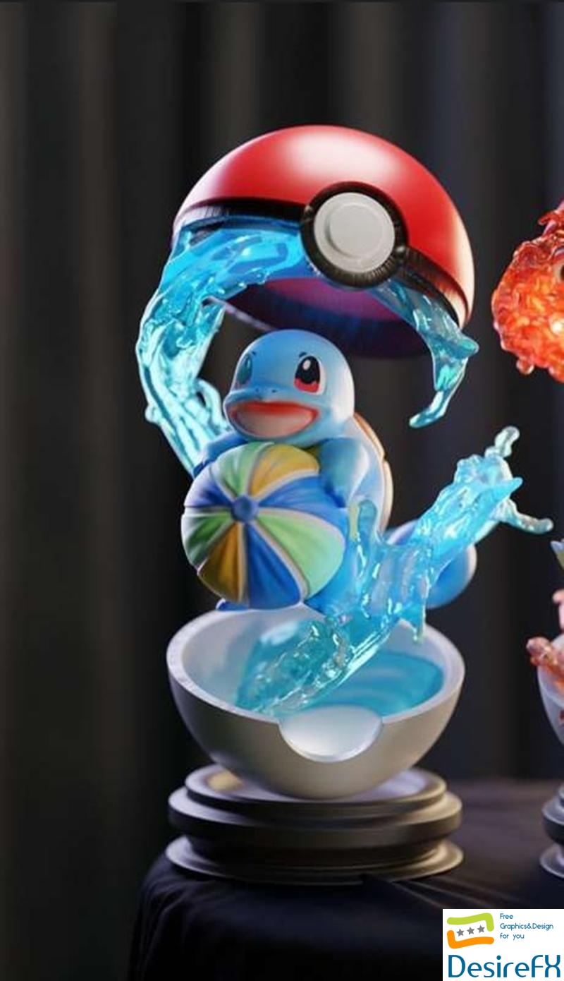Squirtle Pokeball 3D Print