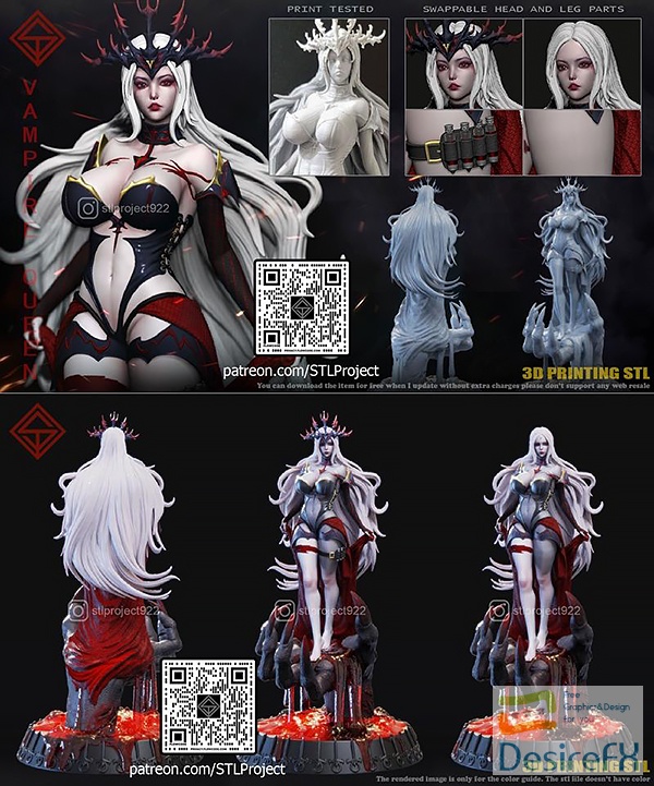 STL Project – Vampire Queen – 3D Print