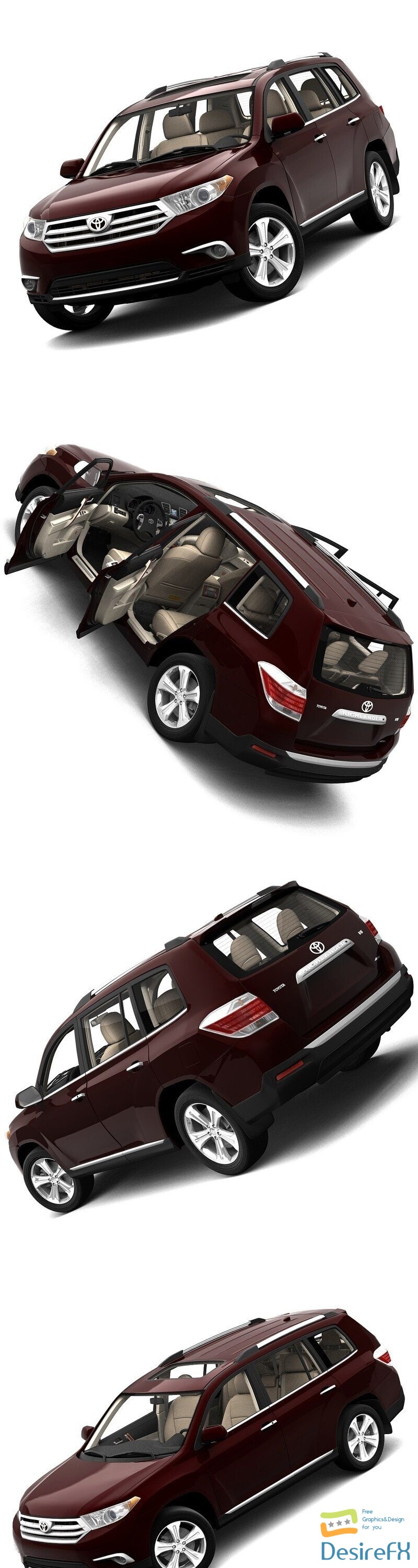 Toyota Highlander 2011 3D Model